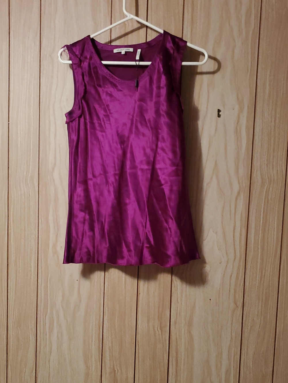 Helmut Lang Magenta Satin Camisole